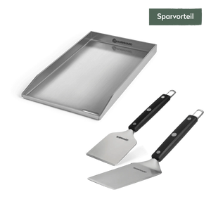 Burnhard Plancha Set mit 2tlg. Grillspachtel und Grillschaber Fred 41, 5 x 23, 5 cm, Grillzubehör