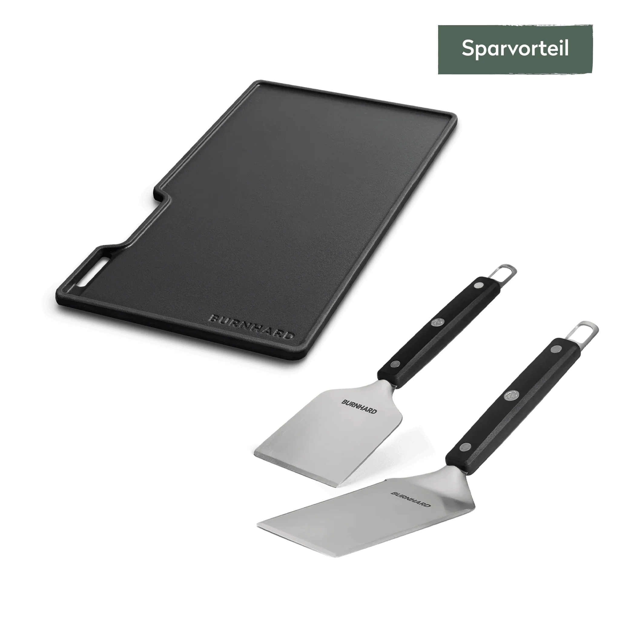 Burnhard Grillplatten Set mit Grillspachtel und Grillschaber FRED, Grillzubehör