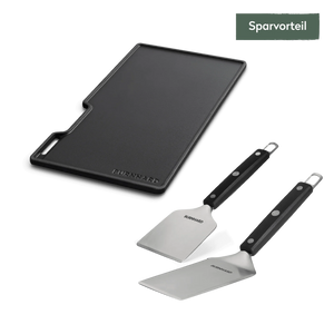 Burnhard Grillplatten Set mit Grillspachtel und Grillschaber EARL, Grillzubehör