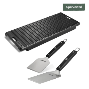 Burnhard Grillplatten Set mit Grillspachtel und Grillschaber GRANT, Grillzubehör