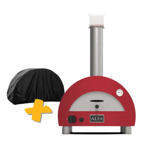 Alfa Forni Alfa Portable inkl. Abdeckhaube, Rot, Pizzaofenset