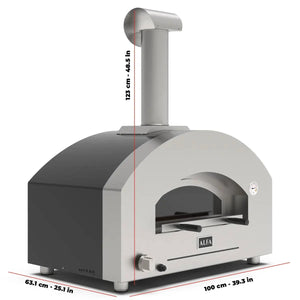 Alfa Forni Futuro 2 Pizze, Gas/ Hybrid, Silber Schwarz, Pizzaofen, Detailansicht 1