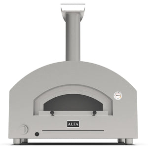 Alfa Forni Futuro 2 Pizze, Gas/ Hybrid, Silber Schwarz, Pizzaofen