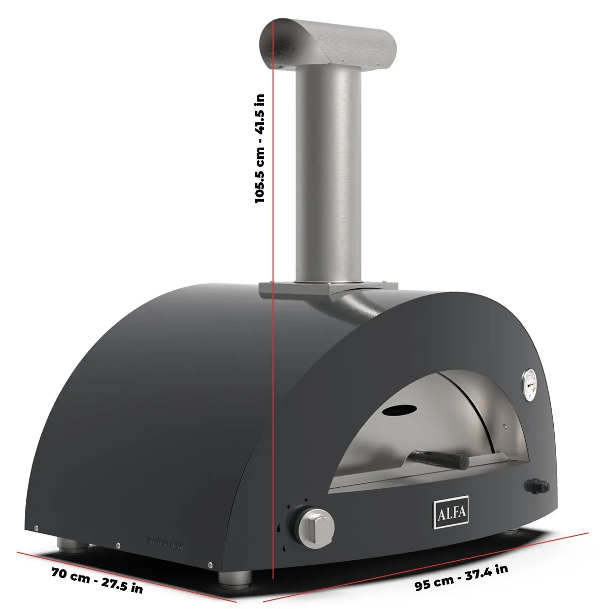 Alfa Forni Moderno 2 Pizze, Holz, Rot, Pizzaofen, Detailansicht 1