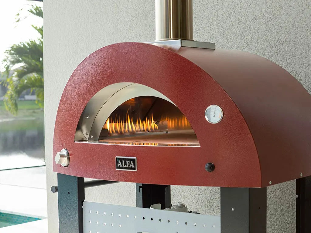 Alfa Forni Moderno 2 Pizze, Holz, Rot, Pizzaofen, Detailansicht 5