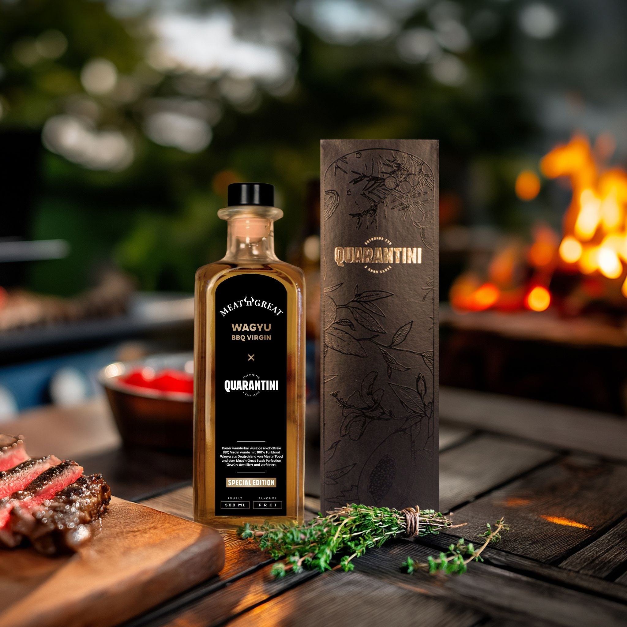 BABOSSA Quarantini × Meat'n'Great Wagyu BBQ Gin (nur 111 Packages), Alkohol, Detailansicht 1