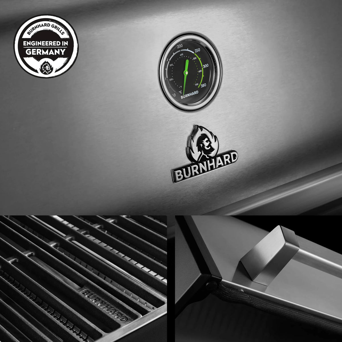 Burnhard Fat FRED Deluxe+ Gasgrill 6-Brenner Edelstahl mit Gusseisenrost Series 4, Grillrost aus Gusseisen, Detailansicht 6