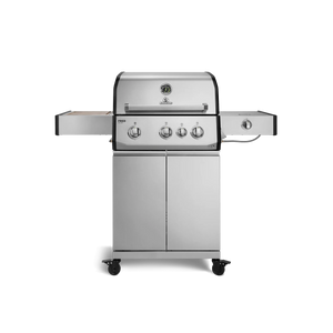 Burnhard FRED Deluxe Gasgrill 3-Brenner Edelstahl mit Gusseisenrost Series 4, Grillrost aus Gusseisen, für 1 - 10 Personen