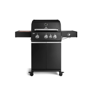 Burnhard FRED Deluxe Gasgrill 3-Brenner Black Edition mit Gusseisenrost Series 4, Grills