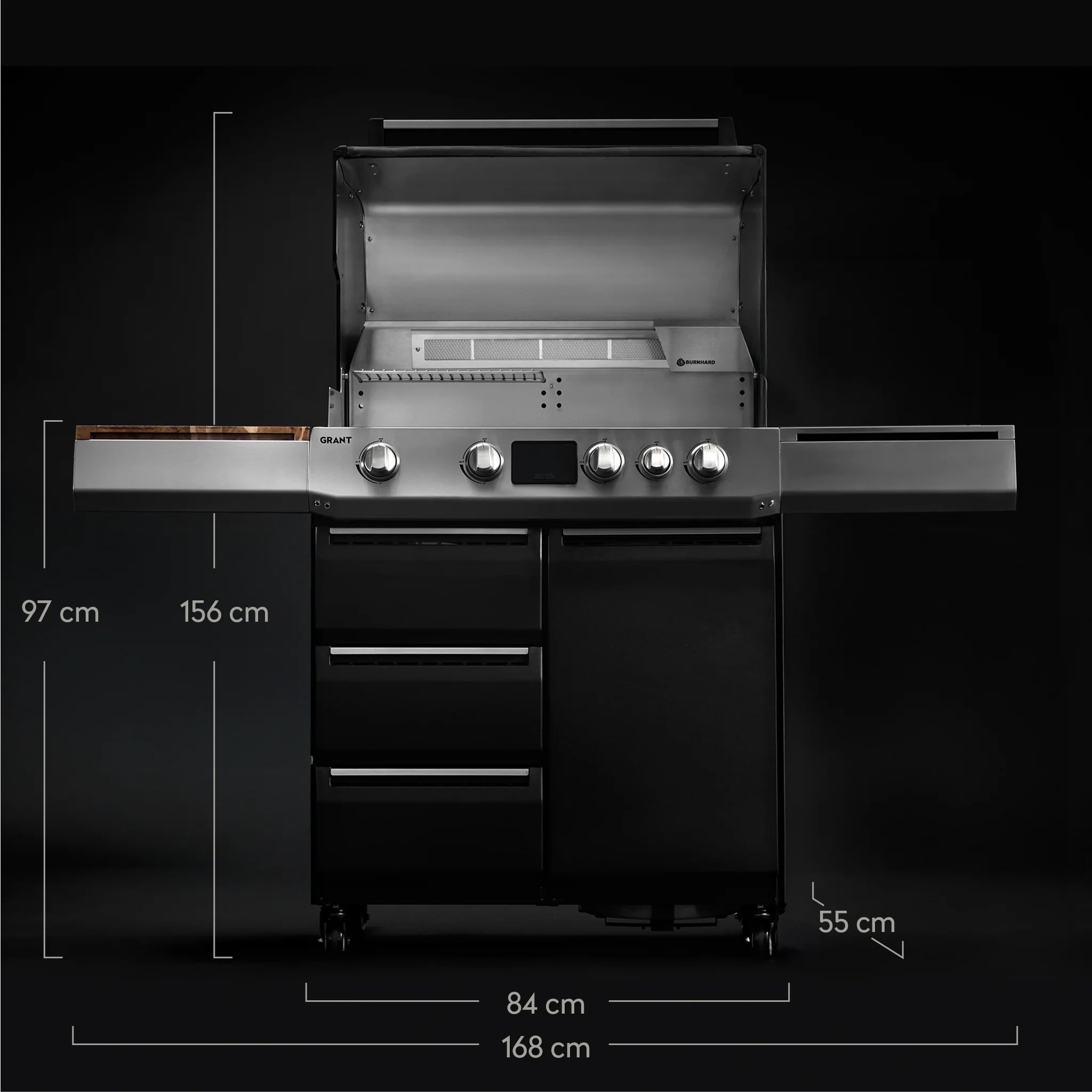 Burnhard GRANT Upgrade + mit Edelstahlrost, Grillrost aus Edelstahl, Detailansicht 5