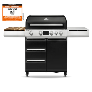 Burnhard GRANT Upgrade - Modularer Gasgrill 4-Brenner mit Schubladen und Gusseisenrost, Grillrost aus Gusseisen