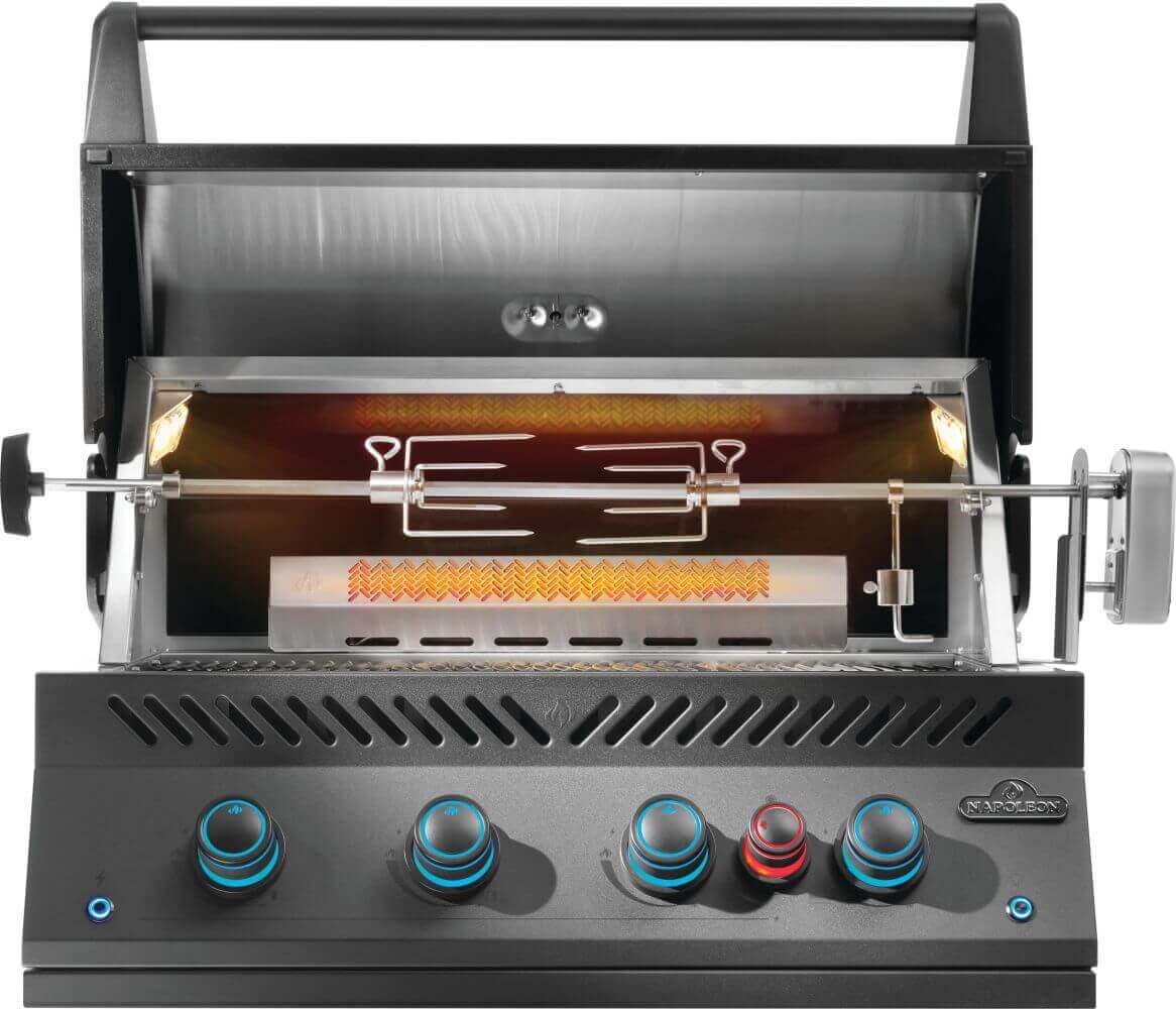 Napoleon 700-Series 32", Mattschwarz, Einbaugrill, inkl. Drehspieß, Grillrost aus Edelstahl, für 1 - 12, Detailansicht 8