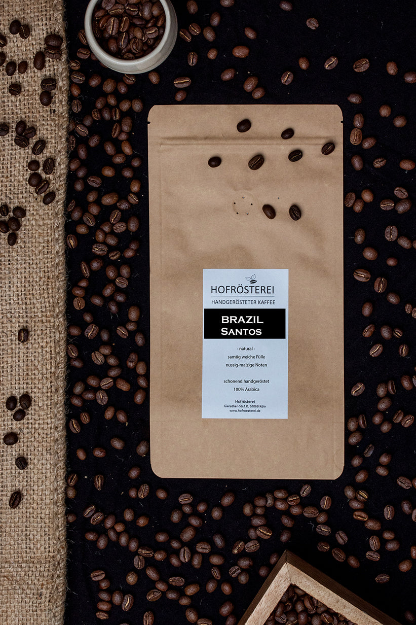 Hofrösterei Kaffeebohnen Brazil-Santos 500g, Kaffee & Espresso