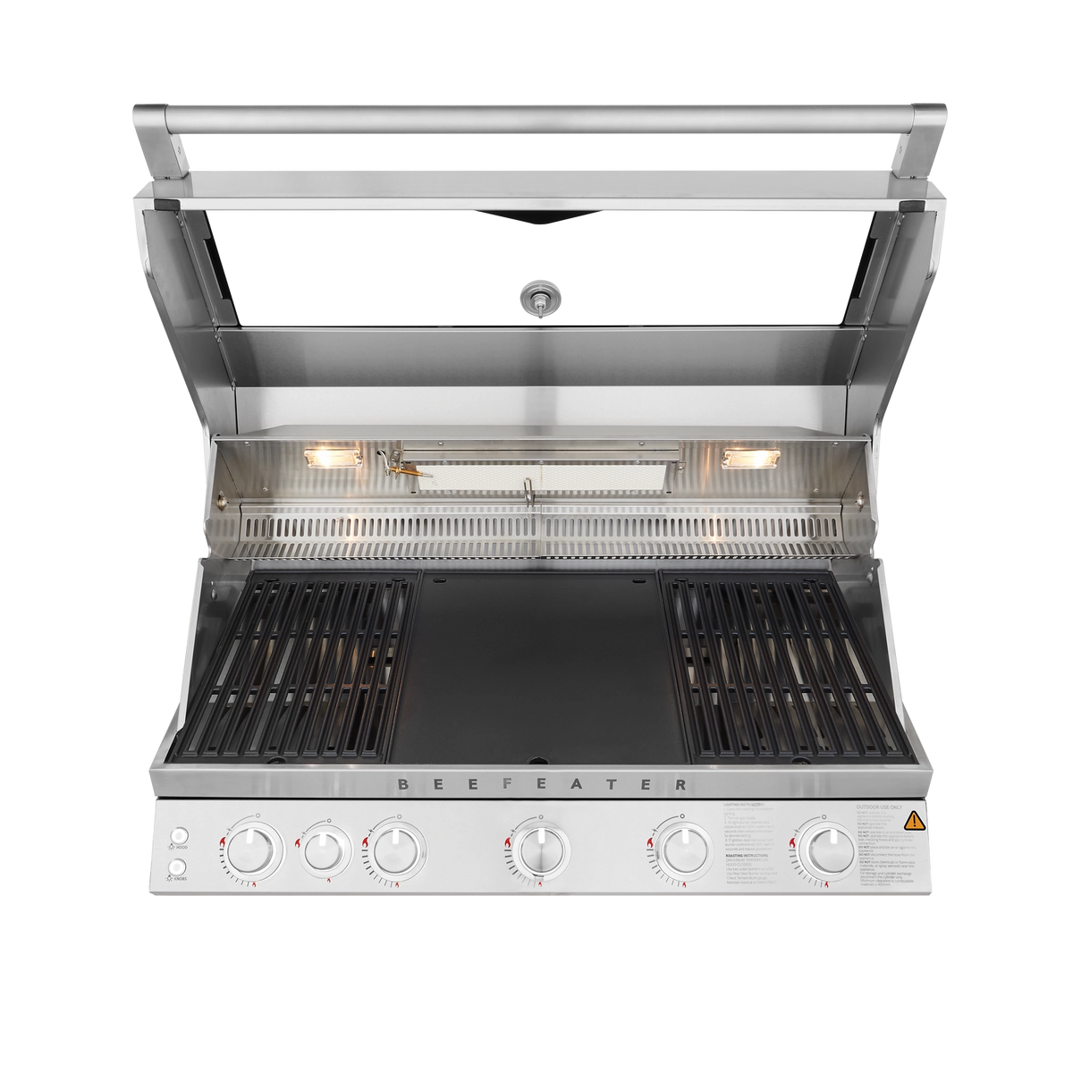 BeefEater 7000-Serie Premium 5-Brenner Einbau-Gasgrill mit offenem Deckel