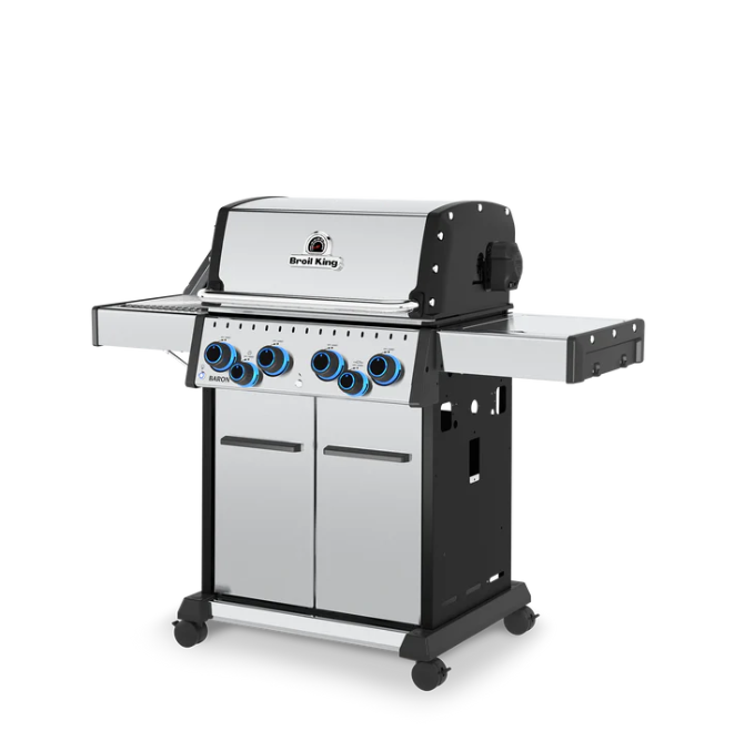Broil King Baron S 490 IRX Gasgrill aus Edelstahl - Ansicht von vorne rechts