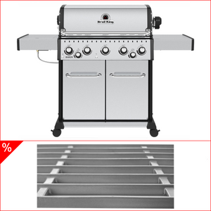 Broil King Baron S 590 IR inklusive Drehspieß, Infrarotbrenner & Edelstahlgussrost, Grillbundle