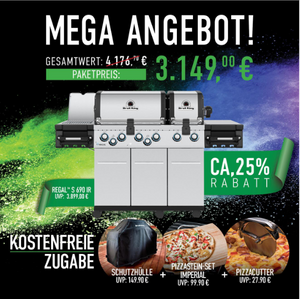 Broil King Regal S 690 PRO IR Bundle inkl. Abdeckhaube, Pizzastein-Set & Pizzacutter, Grillbundle
