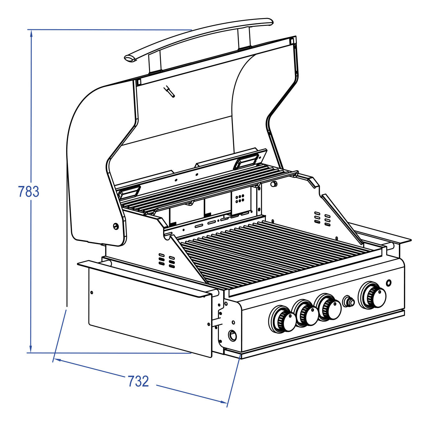 ALL'GRILL ALL’ Chef M Built-In Schwarz, Grillrost aus Edelstahl, für 1 - 8 Personen, Detailansicht 5