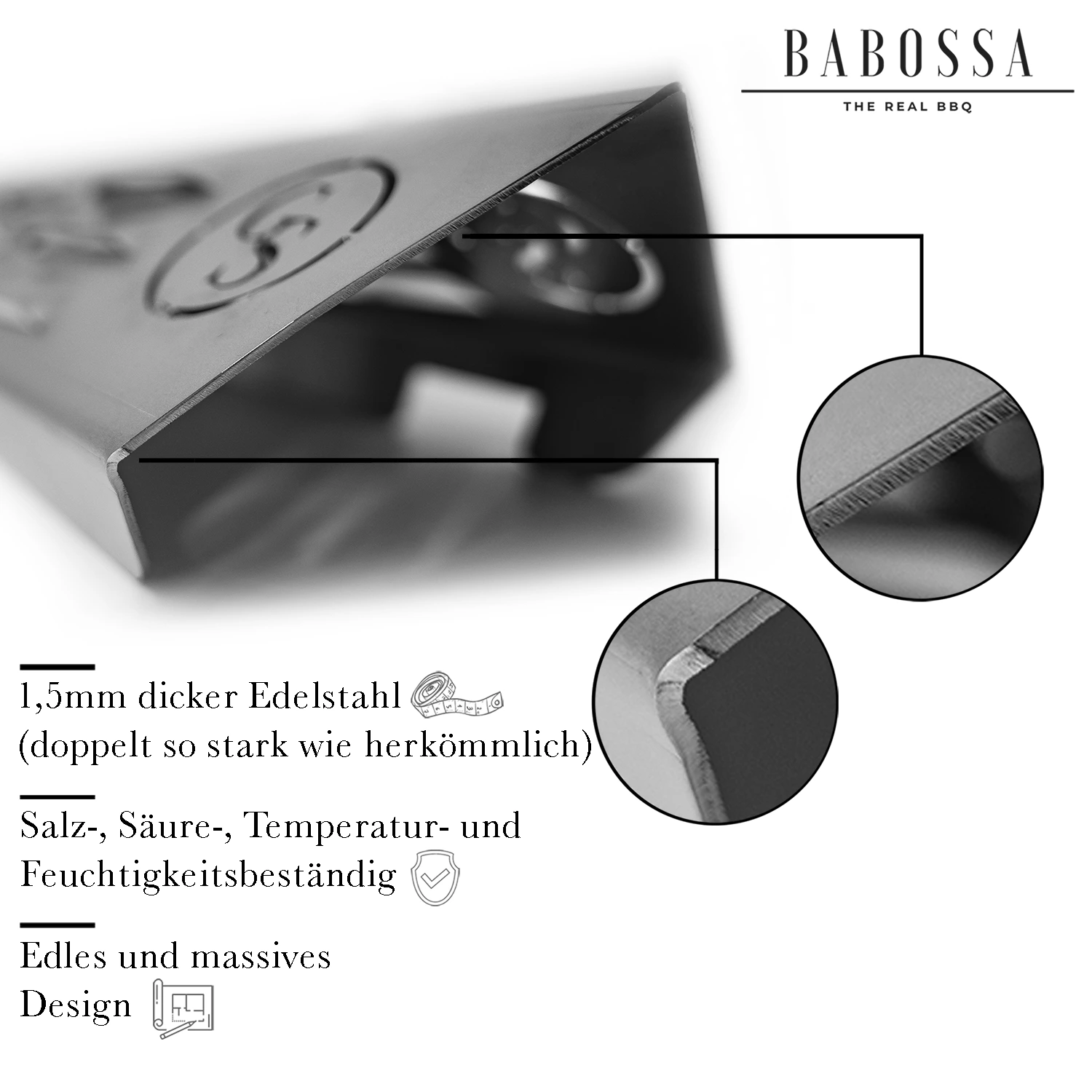 BABOSSA Flammschutzblech, Enders Kansas Turbo, Grillzubehör, Detailansicht 2