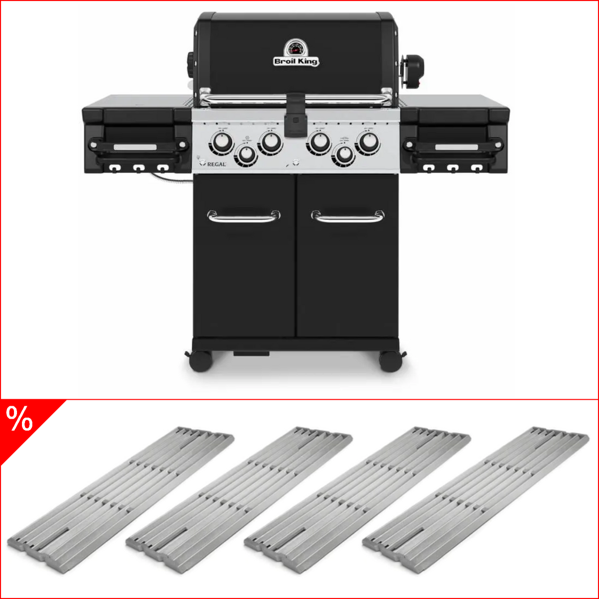 Broil King Regal 490 inkl. Drehspieß & 4 Edelstahlgussroste, Grillbundle