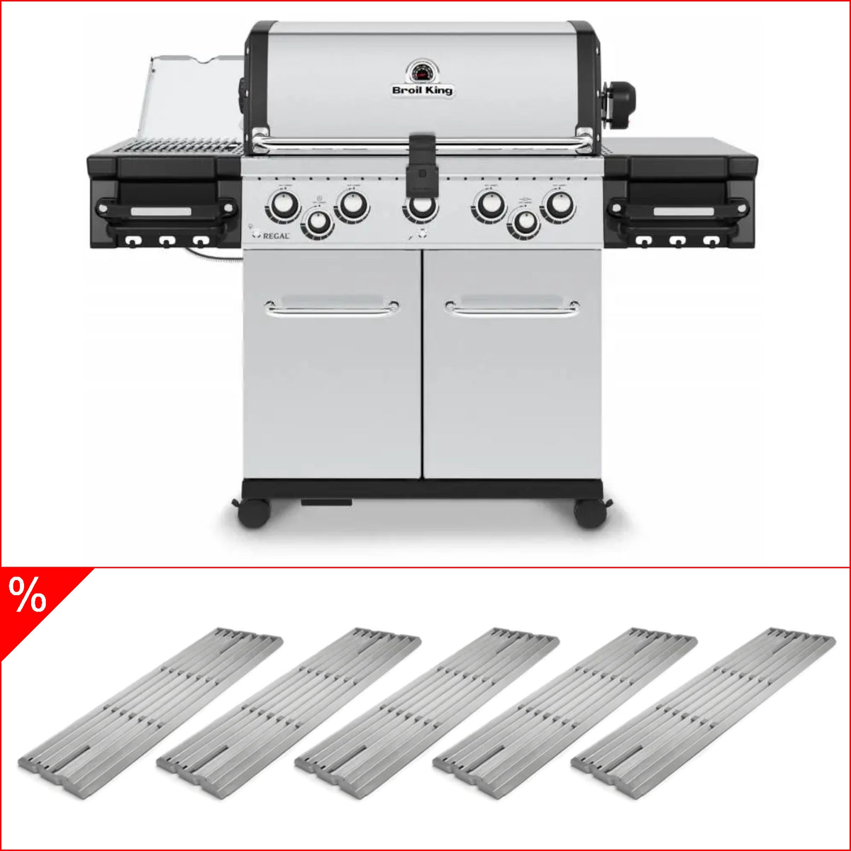 Broil King Regal S 590 PRO IR inkl. Drehspieß & 5 Edelstahlgussrosten, Grillbundle