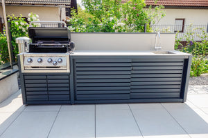 Dukin Outdoorküche Küchenrückwand für die Outdoorküche CookOUT® 195 + LED-Ambientebeleuchtung, Außenküche, Detailansicht 1