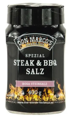 Don Marco's Spezial Steak & BBQ Salz "Rosa Steinsalz", 400g Streuer