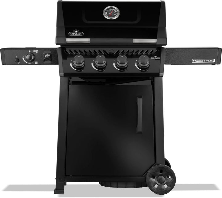 Napoleon Freestyle PRO 425, 4 Hauptbrenner, SIZZLE ZONE und Tür, schwarz| 2026, Grillrost aus Gusseisen, für 1 - 12 Personen