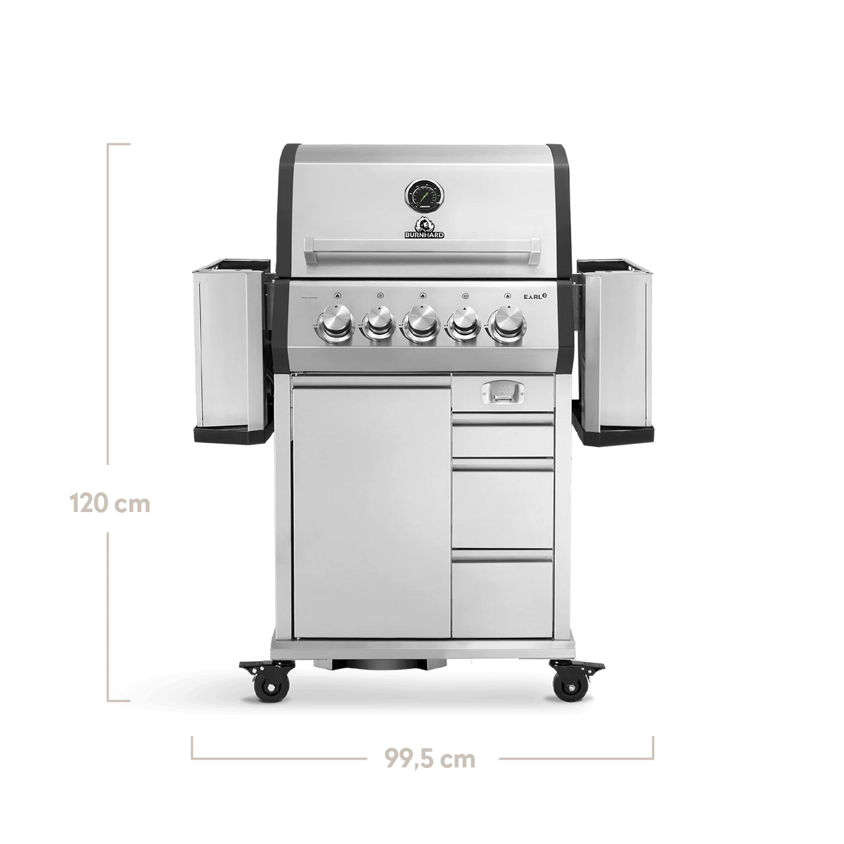Burnhard EARL Premium-Gasgrill 3-Brenner Edelstahl mit Edelstahlrost, Grillrost, Detailansicht 1