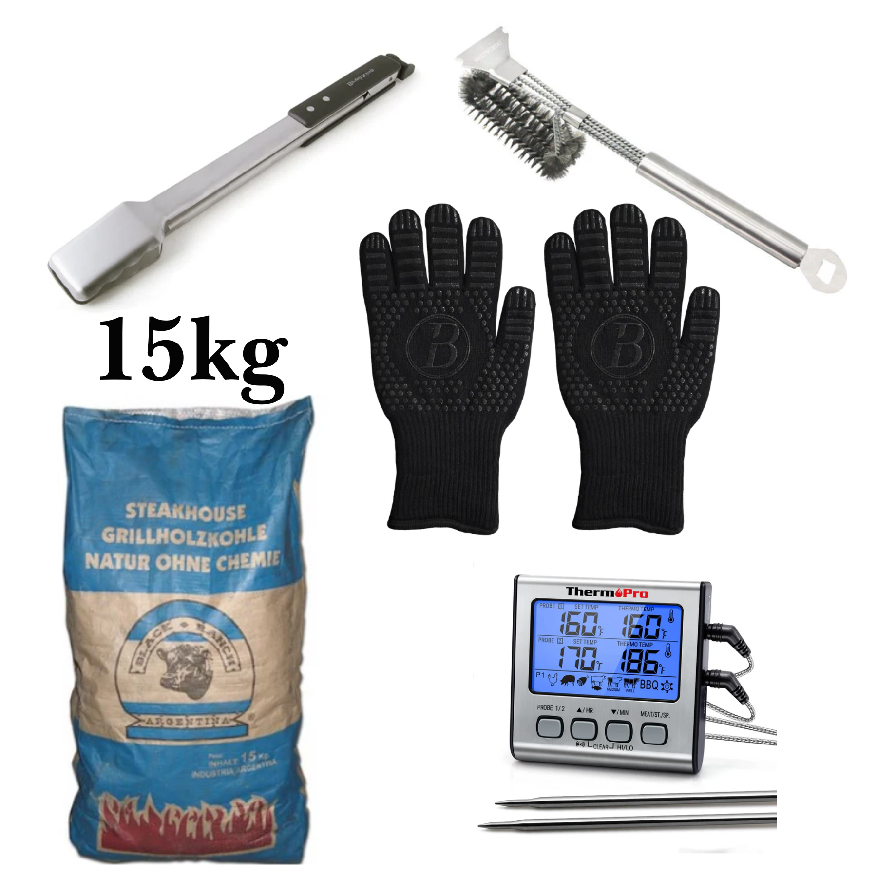 Grillgoods Kohlegrill Starter Set, Bundle