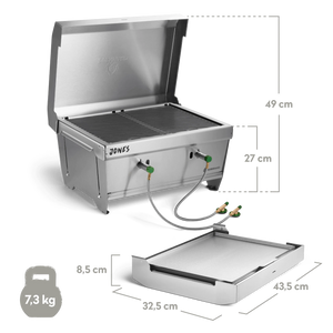 Burnhard JONES Campinggrill 2-Brenner, Detailansicht 1