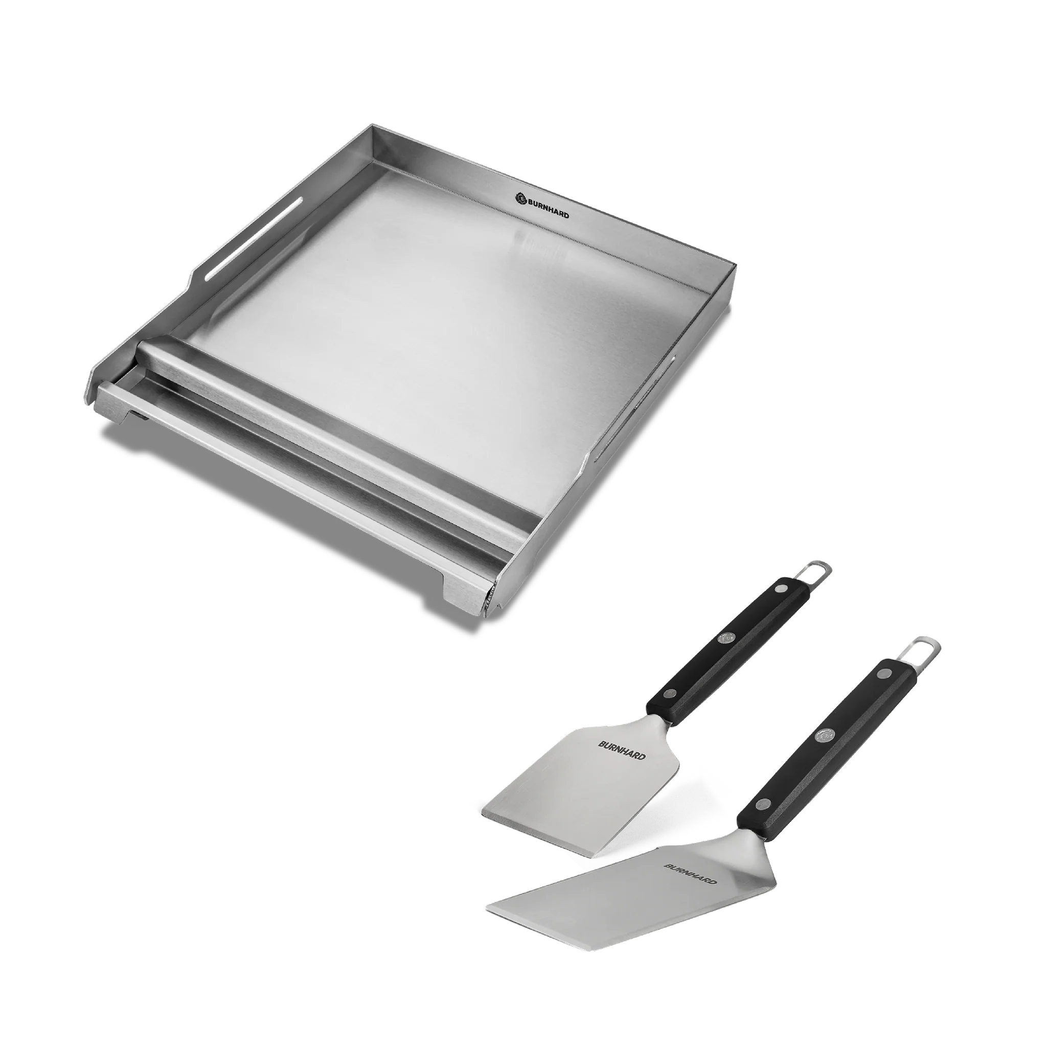 Burnhard Premium Plancha Set mit 2tlg. Grillspachtel und Grillschaber - Fred