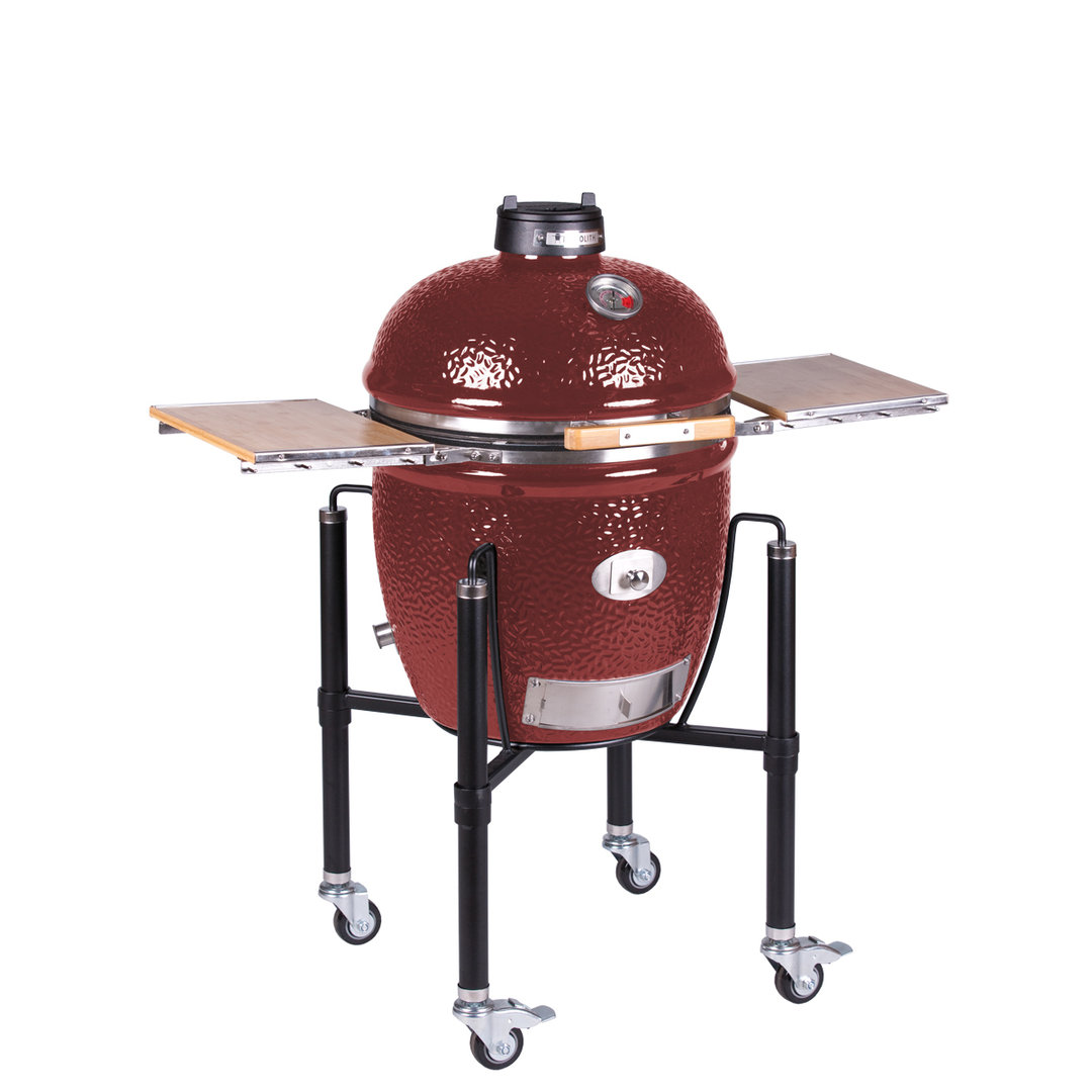 Monolith Classic Pro 2.0, Rot mit Gestell, Grillrost aus Edelstahl, für 1 - 10 Personen, Detailansicht 3