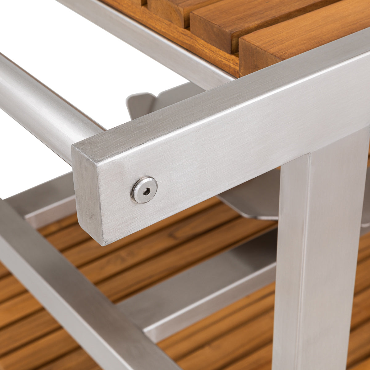 Monolith Buggy aus Edelstahl & Teak, LeChef, Grillzubehör, Detailansicht 8