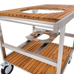 Monolith Buggy aus Edelstahl & Teak, LeChef, Grillzubehör, Detailansicht 1