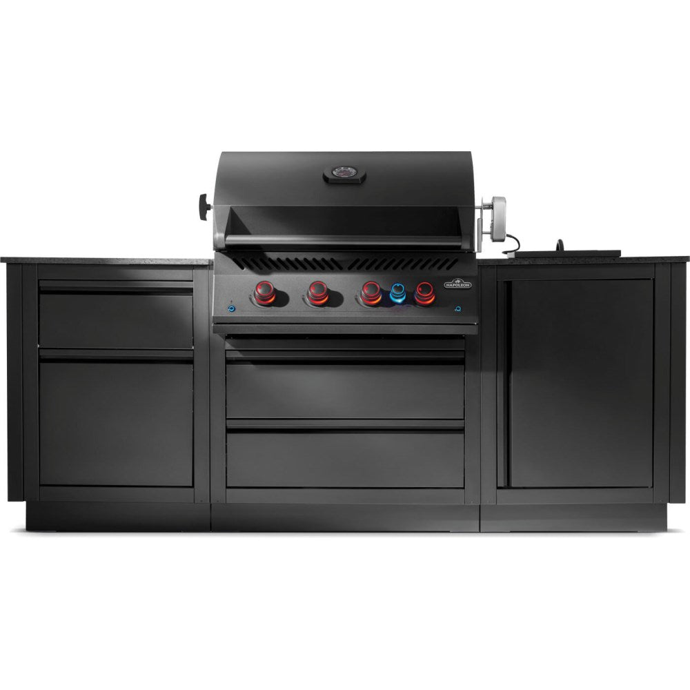 Napoleon OASIS®, 32-Zoll-Einbaugrill 700er-Serie mit Infrarot-Heckbrenner, Mattschwarz