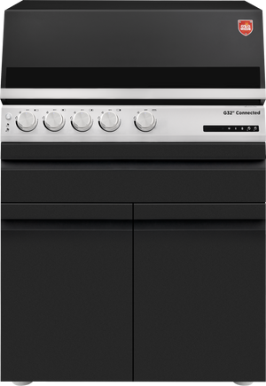Otto Wilde G32 Connected, 2 Türen (NEUES MODELL) inkl. Gasbuddy, 4er Set Kerntemperaturfühler und Einlegeboden, Grillrost aus