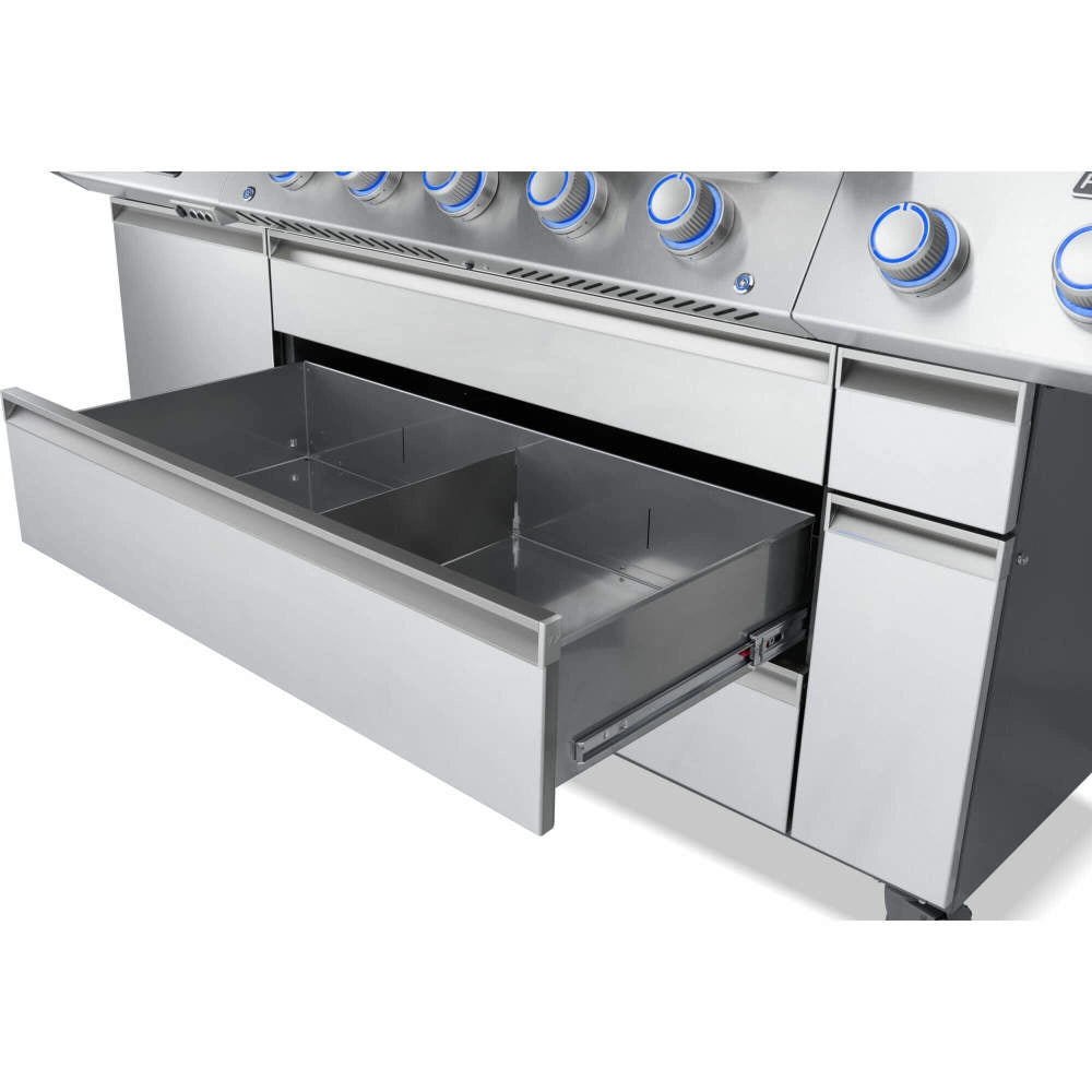 Napoleon Prestige PRO 665 Connected Gasgrill inkl. Drehspieß & elektrischer Räucherbox, Grillrost aus, Detailansicht 5