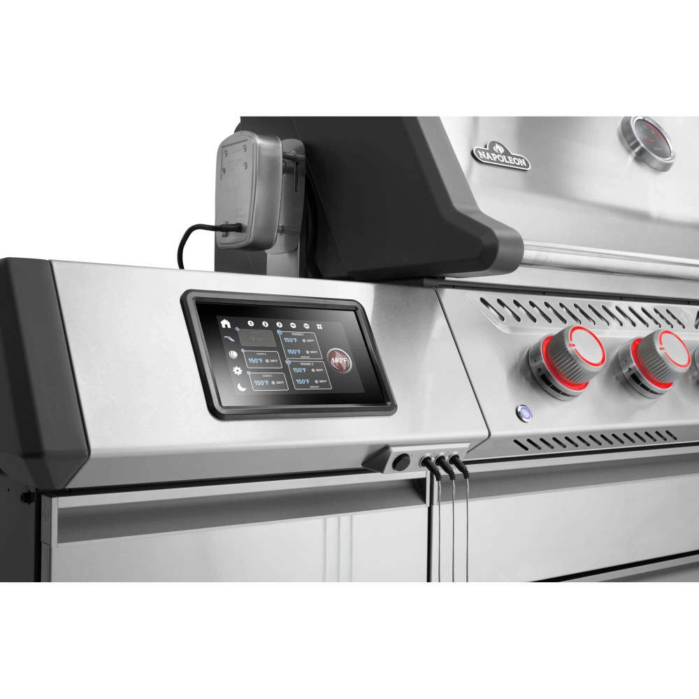 Napoleon Prestige PRO 665 Connected Gasgrill inkl. Drehspieß & elektrischer Räucherbox, Grillrost aus, Detailansicht 16