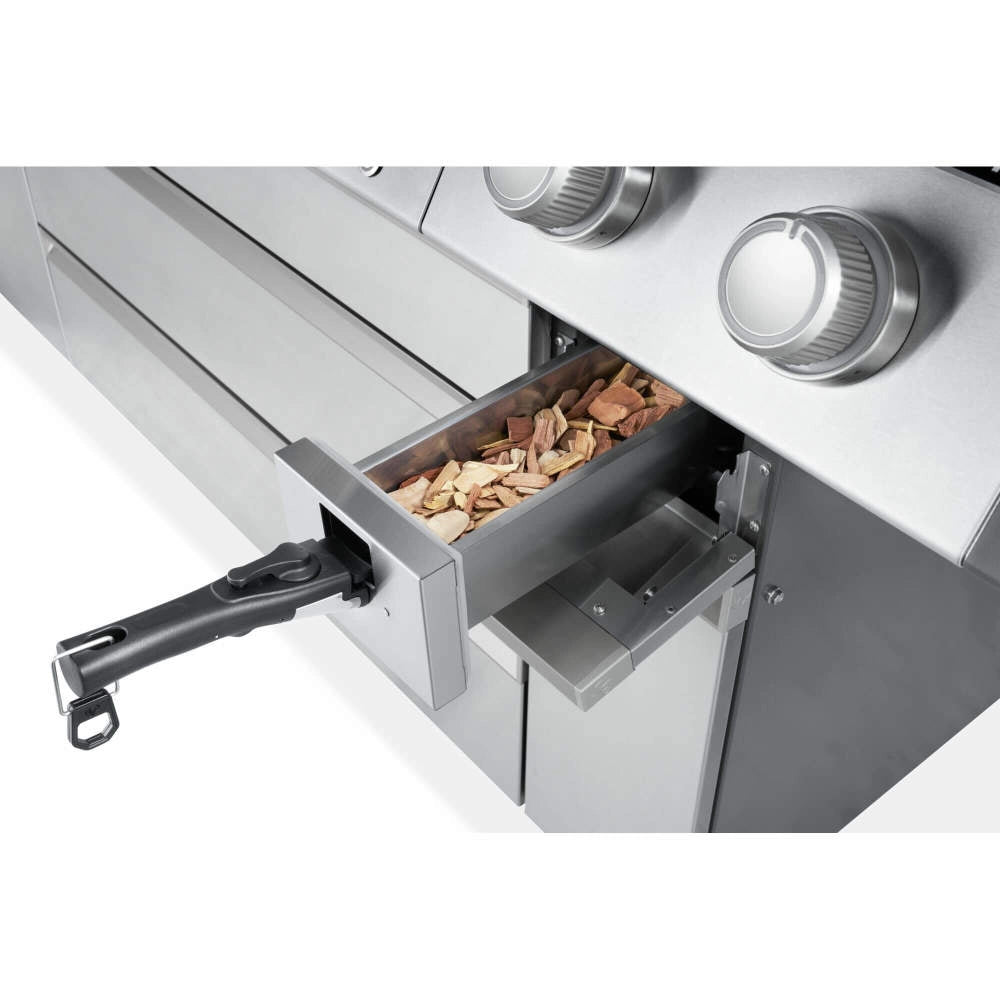 Napoleon Prestige PRO 665 Connected Gasgrill inkl. Drehspieß & elektrischer Räucherbox, Grillrost aus, Detailansicht 17