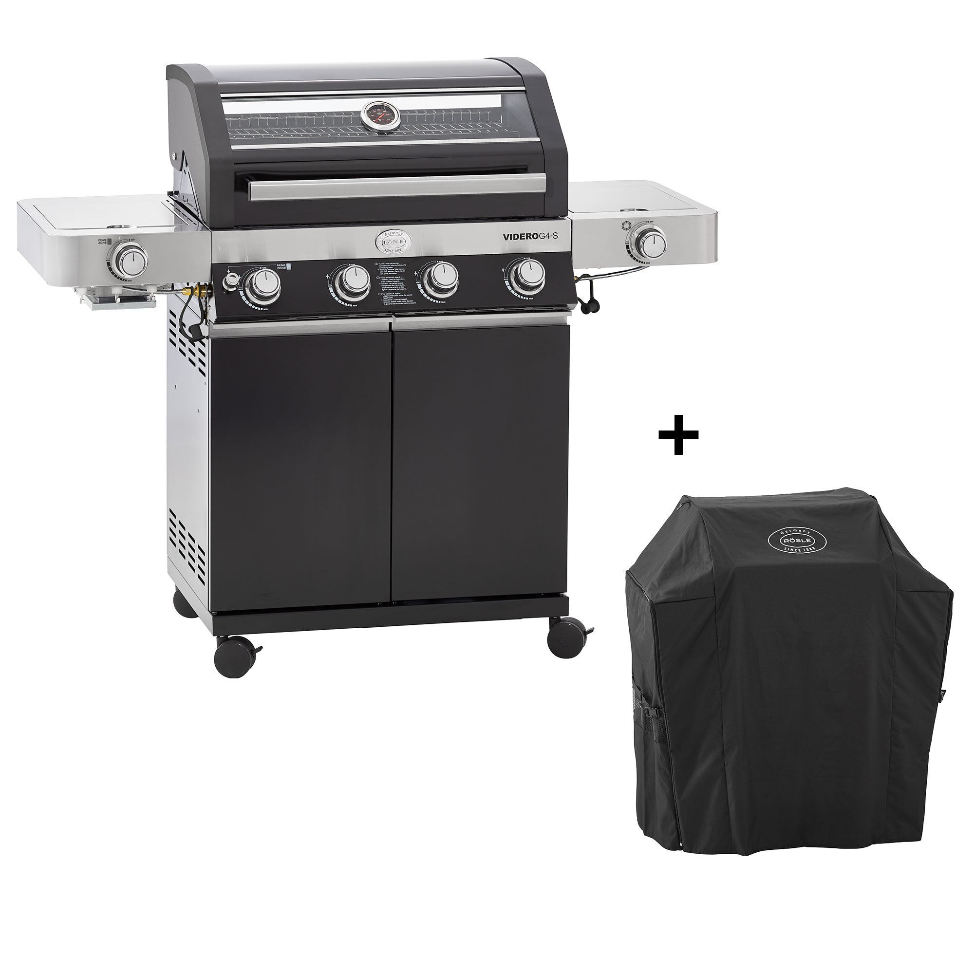Rösle VIDERO G4-S Vario + 50 mbar inkl. Abdeckhaube, Grillbundle