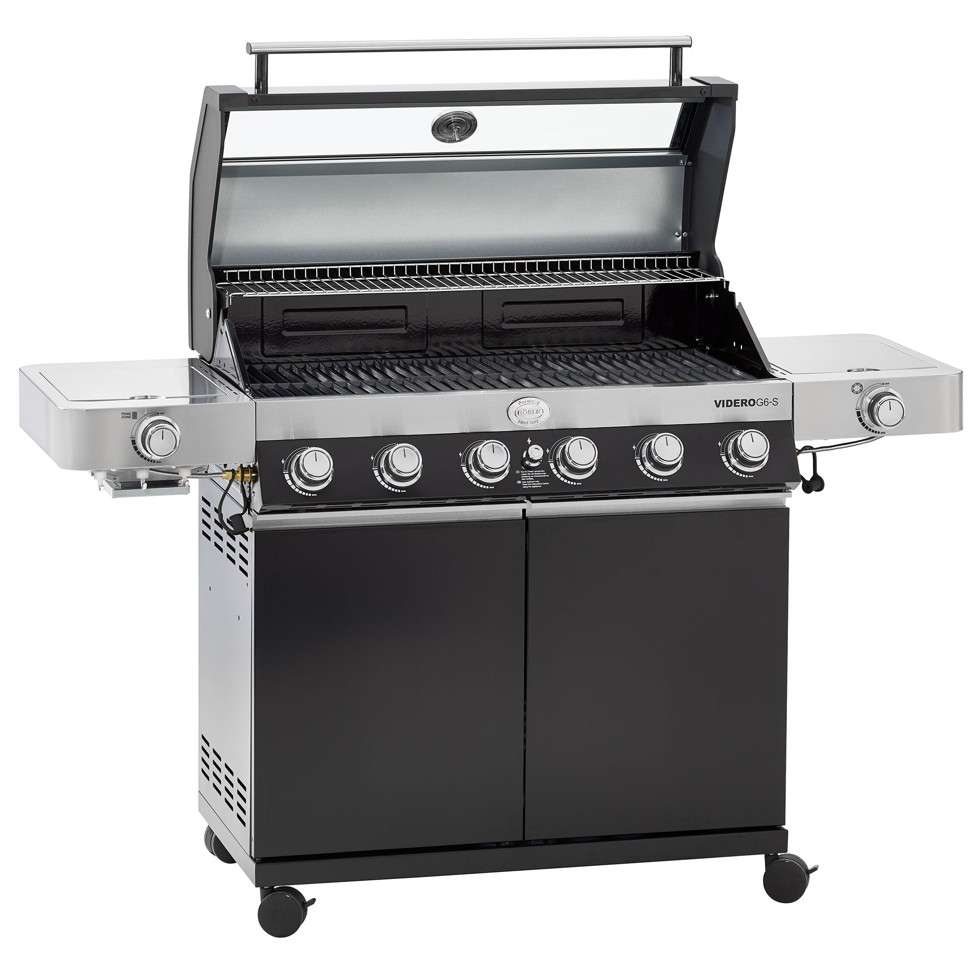 Rösle VIDERO G6-S Vario+ schwarz 50 mbar, Grillrost aus Gusseisen, für 1 - 20 Personen, Detailansicht 2