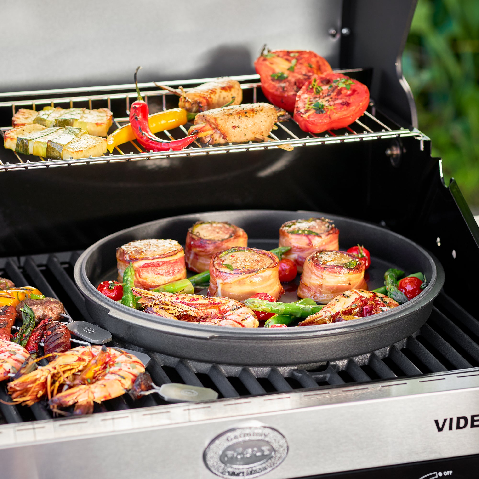 Rösle VIDERO G6-S Vario+ schwarz 50 mbar, Grillrost aus Gusseisen, für 1 - 20 Personen, Detailansicht 5