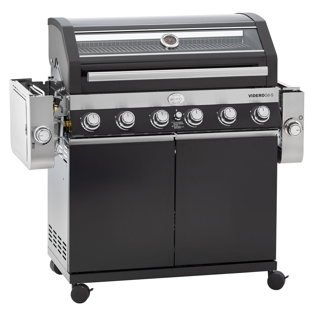 Rösle VIDERO G6-S Vario+ schwarz 50 mbar, Grillrost aus Gusseisen, für 1 - 20 Personen