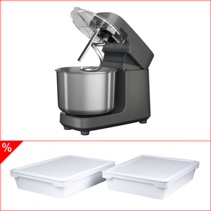 Ooni Halo Pro Spiral-Knetmaschine - Charcoal Grey inkl. Teigbox 2er Set, Pizzazubehör
