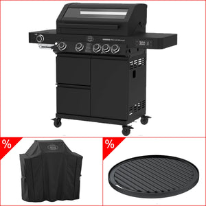 Rösle Videro Pro G4-SB smart Vario+ 50mbar Bundle inkl. GRATIS Abdeckhaube und Grillplatte, rund, Grillbundle