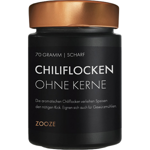 Zooze Chiliflocken ohne Kerne, 70g, Gewürz