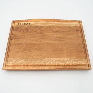 BABOSSA| Eichen Schneidebrett L| Naturkante| Saftrille| 44, 5x35x4, 5 cm, Holzbrett, Detailansicht 1