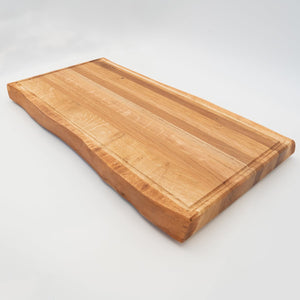 BABOSSA| Eichen Schneidebrett XL| Naturkante| Saftrille| 70x40x6 cm, Holzbrett