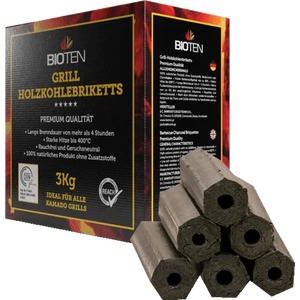 Bioten Holzkohlebriketts, 3kg, Grillzubehör